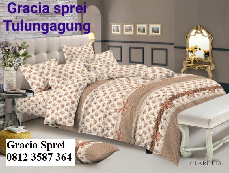 <p>Sprei Disperse Claretta dengan warna krem denga
